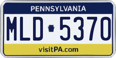 PA license plate MLD5370
