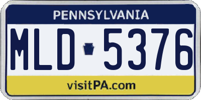 PA license plate MLD5376