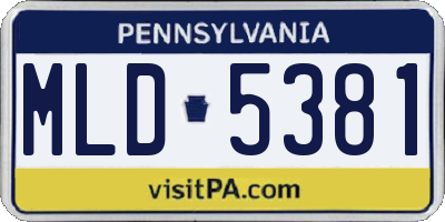 PA license plate MLD5381