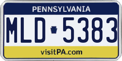 PA license plate MLD5383