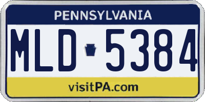 PA license plate MLD5384