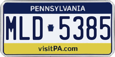PA license plate MLD5385