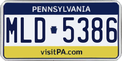 PA license plate MLD5386