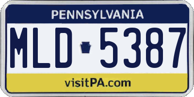 PA license plate MLD5387