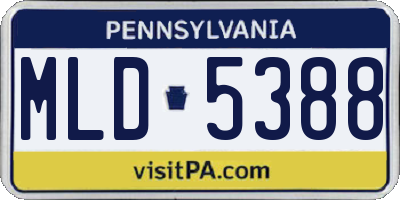 PA license plate MLD5388