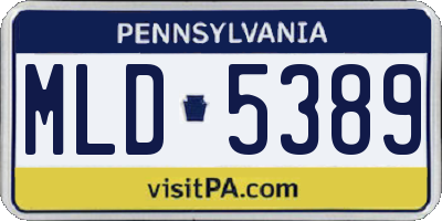 PA license plate MLD5389