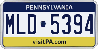 PA license plate MLD5394