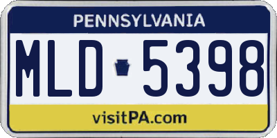 PA license plate MLD5398