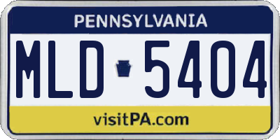 PA license plate MLD5404