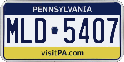 PA license plate MLD5407