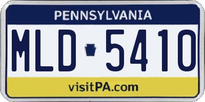 PA license plate MLD5410