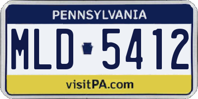 PA license plate MLD5412