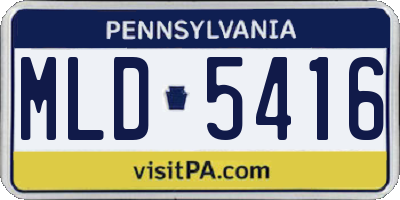 PA license plate MLD5416
