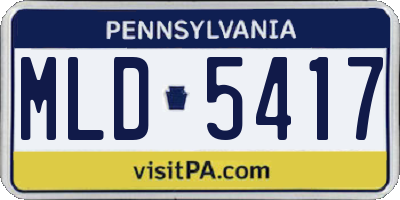 PA license plate MLD5417