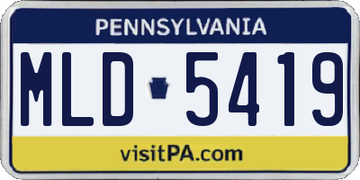 PA license plate MLD5419