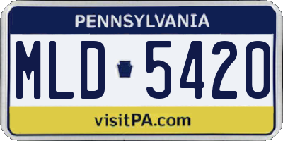 PA license plate MLD5420
