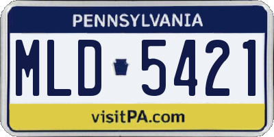 PA license plate MLD5421