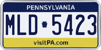 PA license plate MLD5423