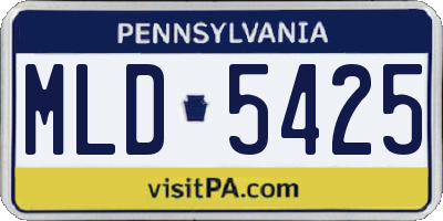 PA license plate MLD5425