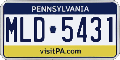 PA license plate MLD5431
