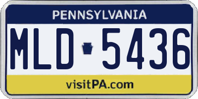 PA license plate MLD5436
