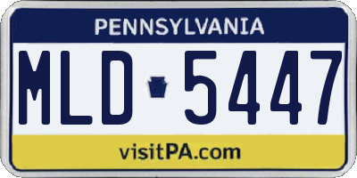 PA license plate MLD5447