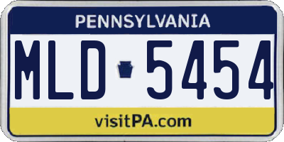 PA license plate MLD5454