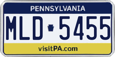 PA license plate MLD5455