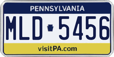 PA license plate MLD5456