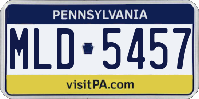 PA license plate MLD5457