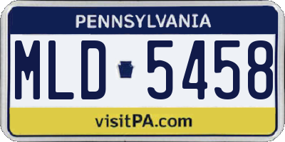 PA license plate MLD5458