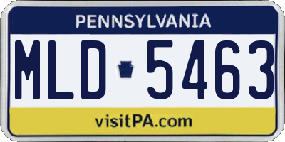 PA license plate MLD5463