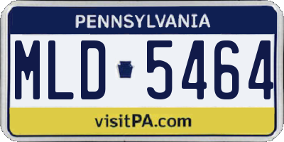 PA license plate MLD5464