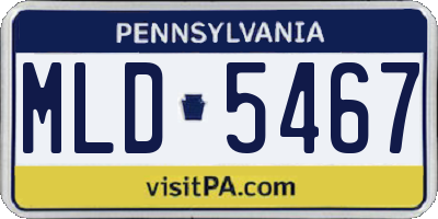 PA license plate MLD5467