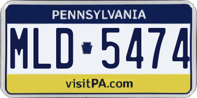 PA license plate MLD5474