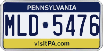 PA license plate MLD5476