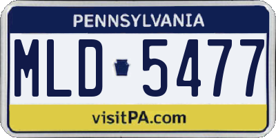PA license plate MLD5477