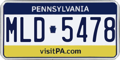 PA license plate MLD5478