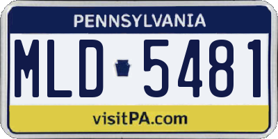 PA license plate MLD5481