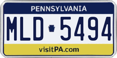 PA license plate MLD5494