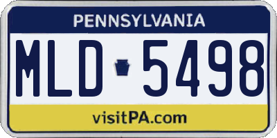 PA license plate MLD5498