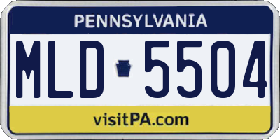 PA license plate MLD5504