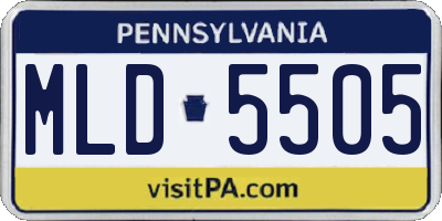 PA license plate MLD5505