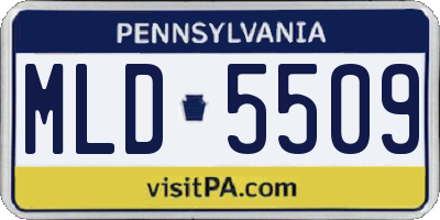 PA license plate MLD5509