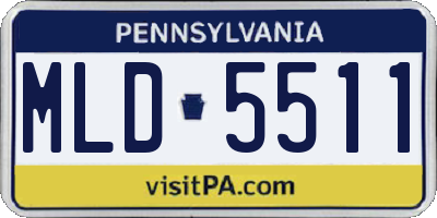 PA license plate MLD5511