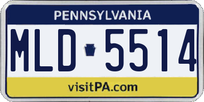 PA license plate MLD5514