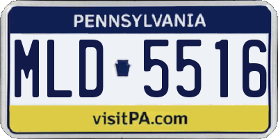 PA license plate MLD5516