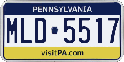 PA license plate MLD5517