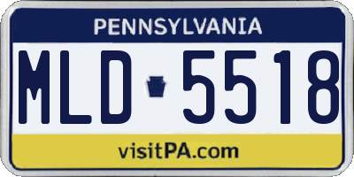 PA license plate MLD5518