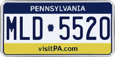 PA license plate MLD5520